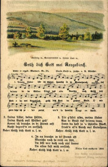 30 individual song cards, Anton Günther