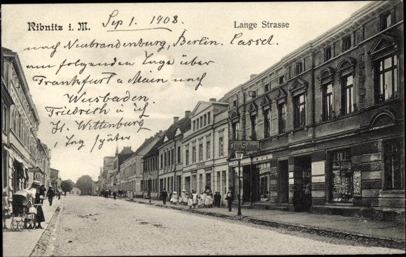 Ak Ribnitz Damgarten in Mecklenburg-Vorpommern, Lange Straße, winkels