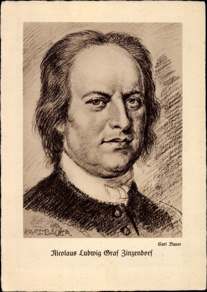 Artist PC Bauer, Karl, Nicolaus Ludwig Graf von Zizendorf, theologian, Moravian Church
