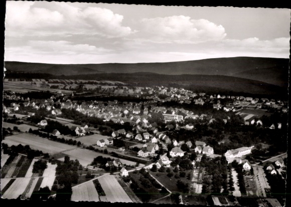 Postcard Ruit near Stuttgart Ostfildern in Baden, aerial photograph