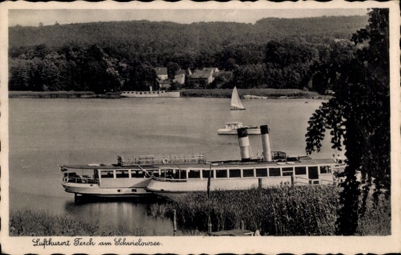 Ak Ferch Schwielowsee, salonstoomboot op de Schwielowsee