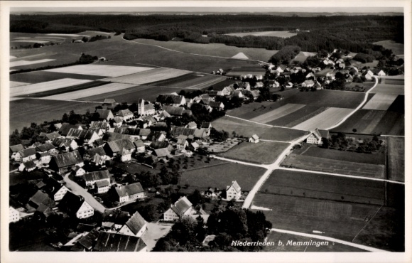 Postcard Niederrieden in Swabia Unterallgäu, aerial photograph