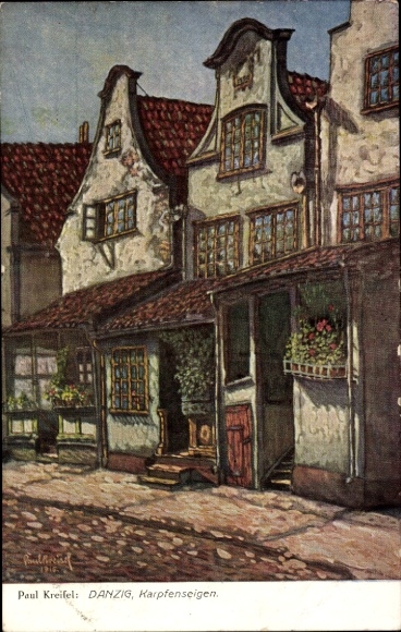 Artist Postcard Kreifel, P., Gdańsk Danzig, Carp Lake