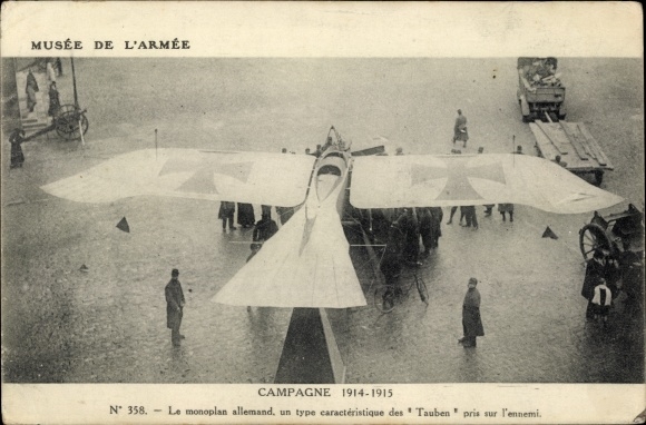 Ak Musee de l'Armee, Monoplan, Flugzeug Taube, Französische Kriegsbeute, I WK