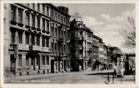 Ak Zwickau in Sachsen, Bahnhofstraße
