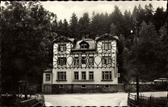 Postcard Langenberg Raschau Markersbach Ore Mountains Saxony, HO Hotel St. Katharina
