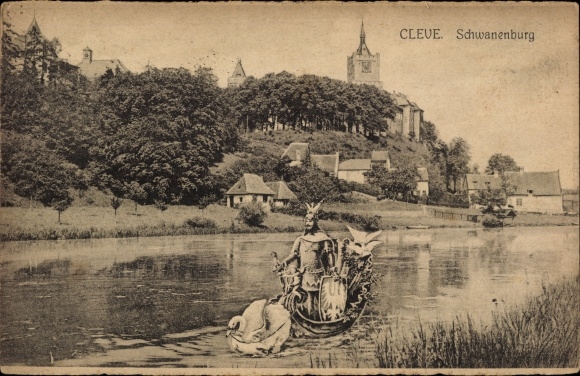 Ak Bad Cleve Kleve am Niederrhein, Schwanenburg, Lohengrin