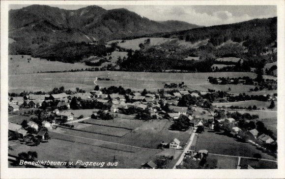Postcard Benediktbeuern in Upper Bavaria, aerial photograph