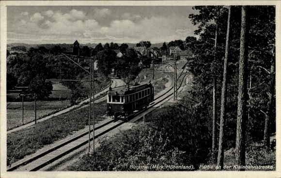 Ak Buckow in der Märkischen Schweiz, Kleinbahnstrecke