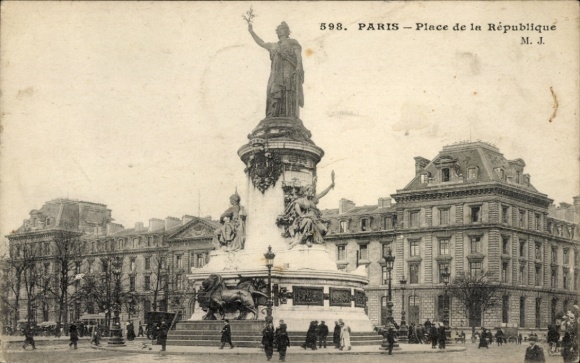 Ansichtkaart Parijs III., Place de la Republique