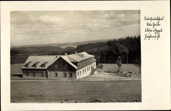Postcard Sosa Eibenstock in the Ore Mountains, Naturfreundehaus Rote Grube