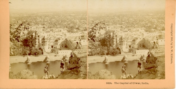 Stereo photo Ulwar Alwar India, city view