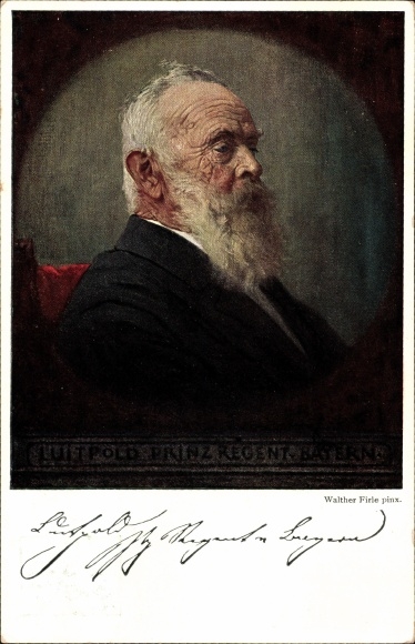 Postal stationery artist PC Firle, Walther, Prince Regent Luitpold of Bavaria, portrait