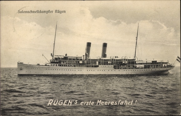 Postcard Salon fast steamer Rügen