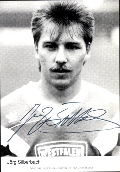 Autogrammkarte Fußballer Jörg Silberbach, Preußen Münster, Autogramm