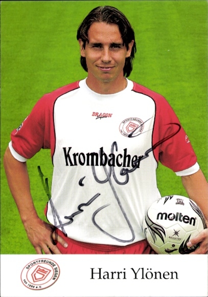 Autograph card footballer Harry Ylönen, Sportfreunde Siegen, autograph