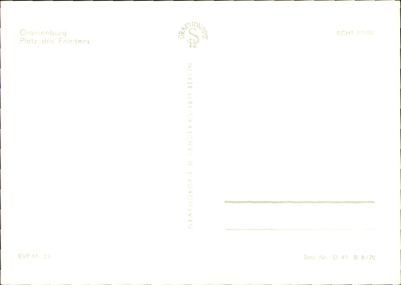 Postcard Oranienburg in Brandenburg, Peace Square