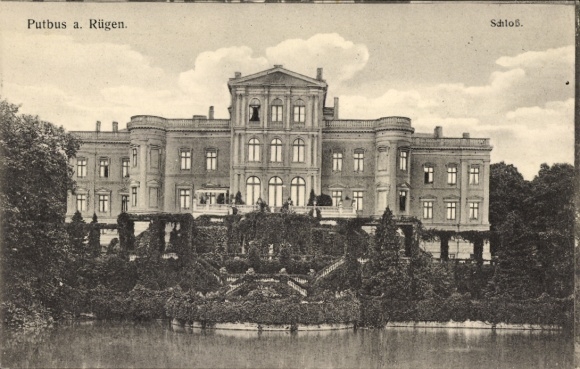 Postcard Putbus on the island of Rügen, Castle