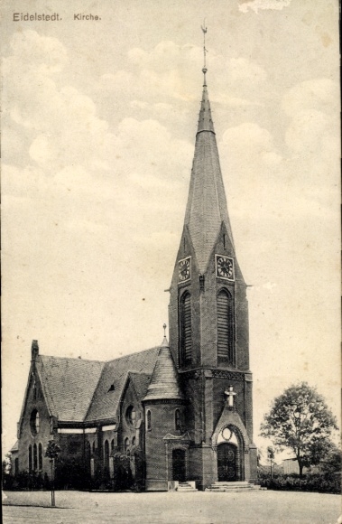 Postcard Hamburg Eimsbüttel Eidelstedt, Church