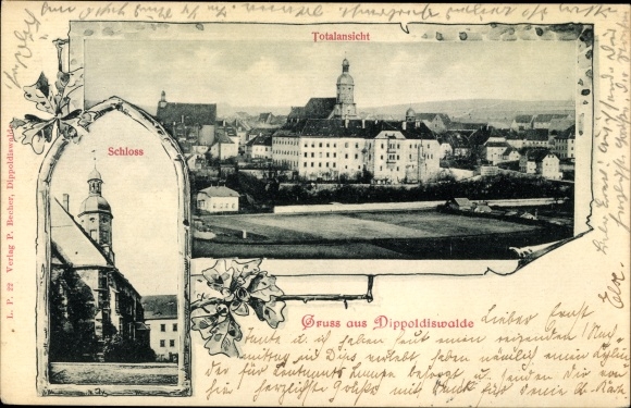 Passepartout PC Dippoldiswalde in the Ore Mountains, total view, castle