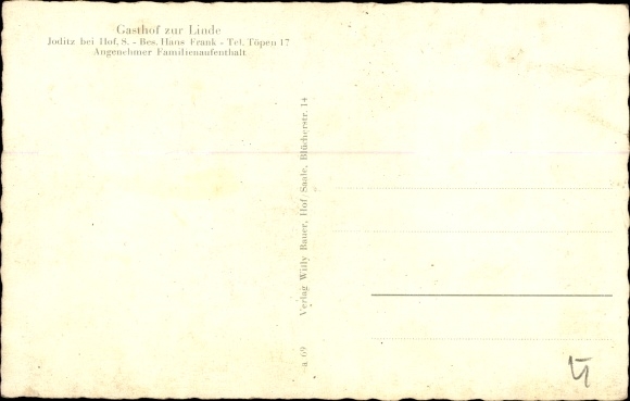 Postcard Joditz Köditz Upper Franconia, Gasthof zur Linde