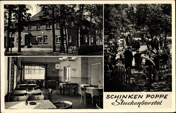 Postcard Stuckenborstel Sottrum in Lower Saxony, Inn Schinken Poppe