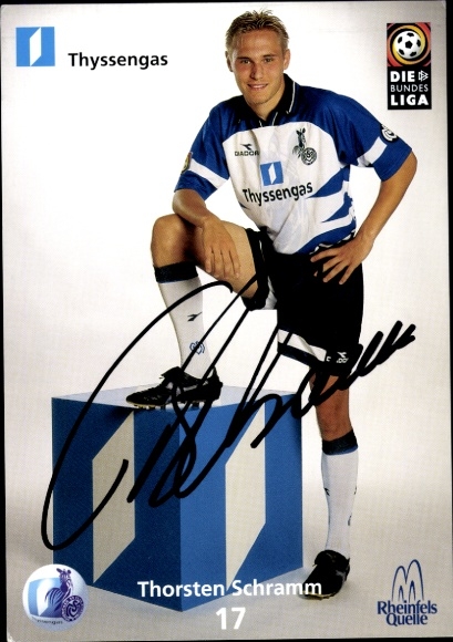 Autograph card footballer Thorsten Schramm, MSV Duisburg, autograph