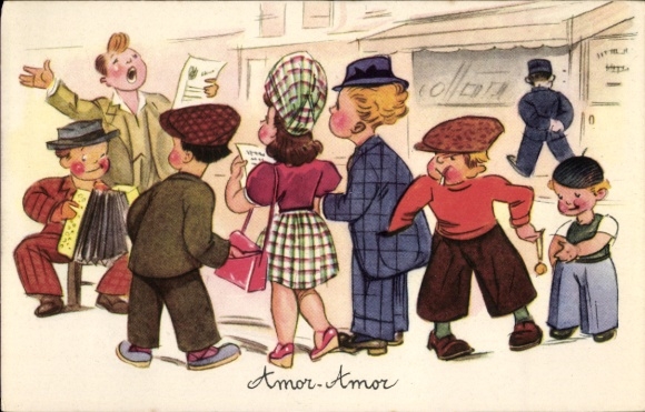 Artist Postcard Children steal from passers-by, street musicians