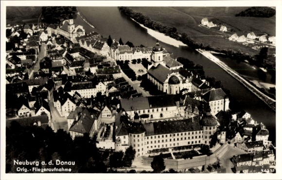 Postcard Neuburg an der Donau Upper Bavaria, Neuburg ad Donau from the plane