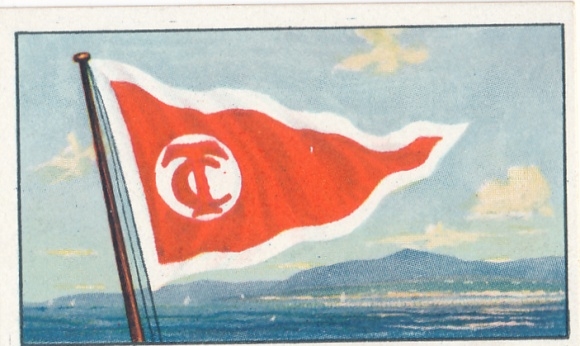 Verzamelfoto rederij vlaggen van de wereldkoopvaardijvloot, foto 309 Spanje, Compania Trasmediterranea