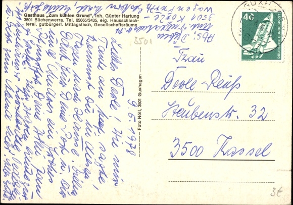 Postcard Büchenwerra Guxhagen in Hesse, Gasthof Zum cool reason