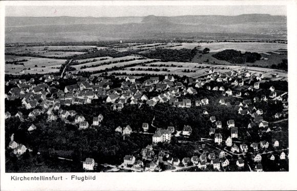 Ak Kirchentellinsfurt in Baden Württemberg, Fliegeraufnahme