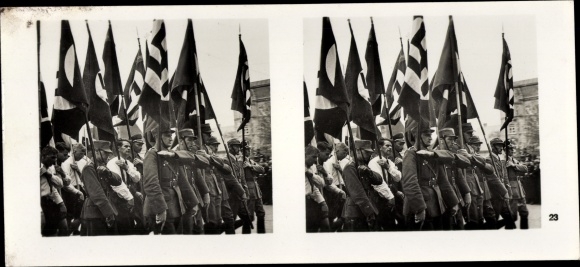 Stereo spatial image photo &quot;Greater Germany&#39;s rebirth&quot;, No. 23, divisions of the party