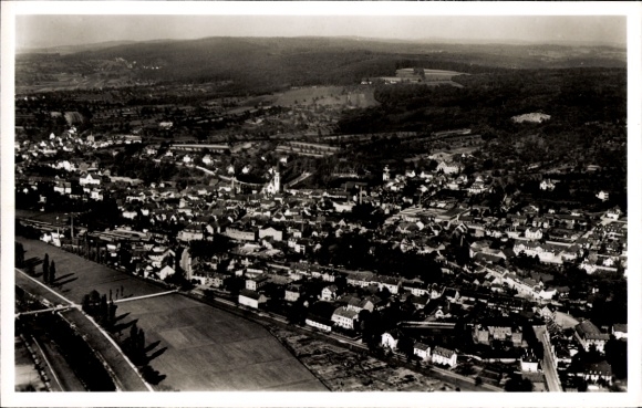 Postcard Emmendingen im Breisgau Baden, Emmendingen im Breisgau, taken from the plane. - Street,...