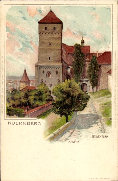 Artist Postcard Mutter, K., Nuremberg in Middle Franconia, Heidenturm