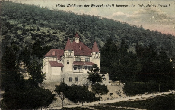 Postcard Immenrode Goslar am Harz, Hotel Waldhaus, Trade Union, , Address