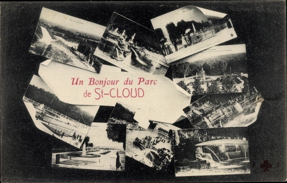 Postcard Saint Cloud Hauts de Seine, Parkpartie