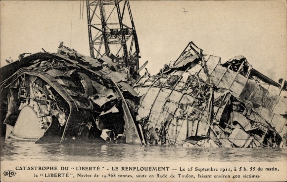 PC French warship, Catastrophe du Liberté, explosion, 1911