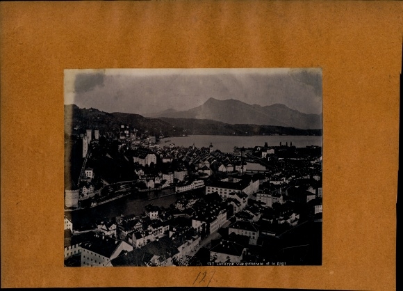 Photo around 1890, Lucerne City Switzerland, Cityscape, Mont Pilate, Rigi Kulm Canton of Schwyz
