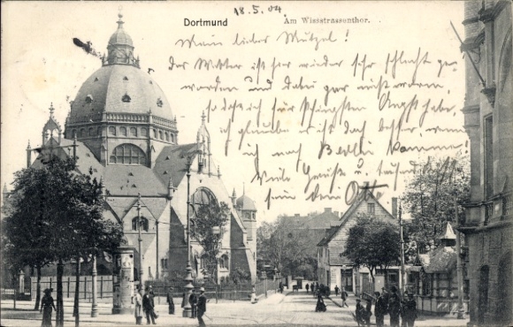 Judaika Postcard Dortmund in the Ruhr area, Old Synagogue