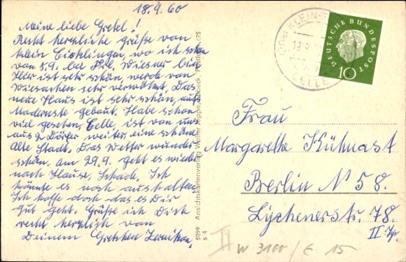 Postcard Klein Eicklingen in Lower Saxony, Artur Bock department store, memorial, manor, oil drilling rigs