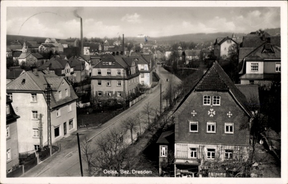 Postcard Oelsa Rabenau in the Ore Mountains Saxony, partial view