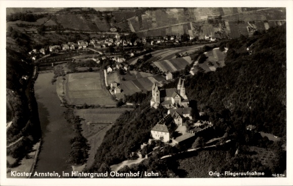 KP Obernhof an der Lahn, klasztor Arnstein, zdjęcie lotnicze