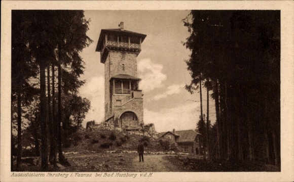 Ak Bad Homburg vor der Höhe im Taunus Hessen, Herzberg, Aussichtsturm