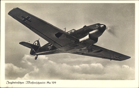 Ak eenzitsjager Messerschmitt Me 109, gevechtsvliegtuig, Luftwaffe