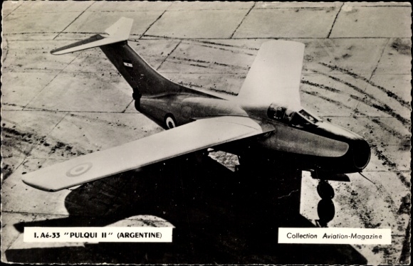 Postcard I.Ae. 33 Pulqui II, Argentinian fighter aircraft