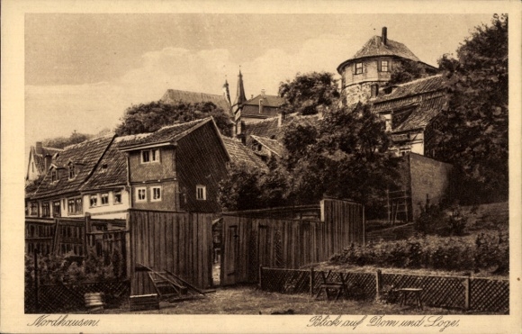 Ak Nordhausen am Harz, Blick auf Dom und Loge