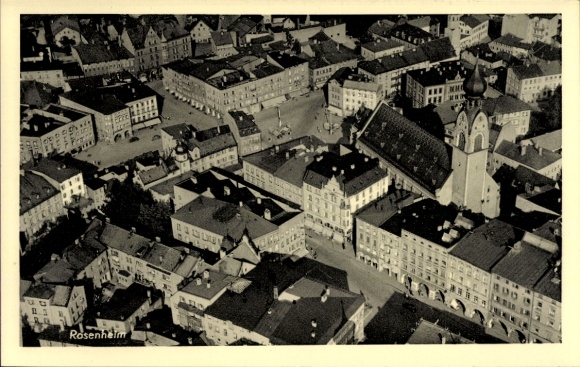 Postcard Rosenheim Upper Bavaria, aerial photograph