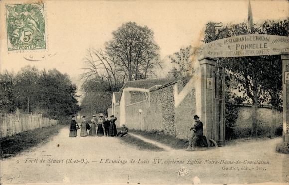 Ak Forêt de Sénart Essonne, L'Ermitage de Louis XV, ancienne Eglise Notre-Dame-de-Consolation