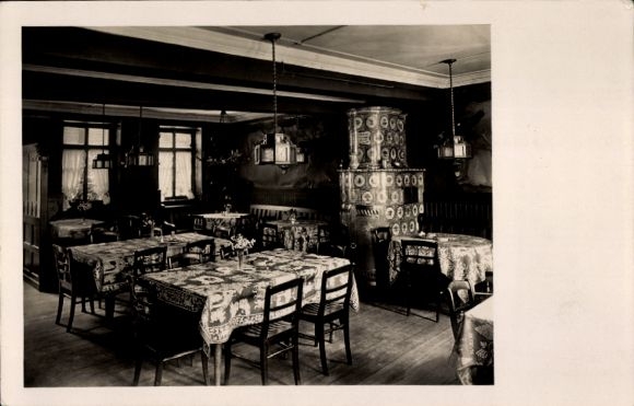 Postcard Bad Herrenalb in the Black Forest, Historic Monastery Inn, Interior, Tables, Chairs